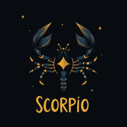 A playful representation of the Scorpio zodiac sign, characterized by a stylized scorpion design