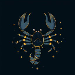 A playful representation of the Scorpio zodiac sign, characterized by a stylized scorpion design