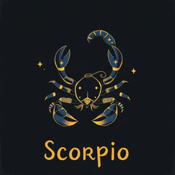 A playful representation of the Scorpio zodiac sign, characterized by a stylized scorpion design