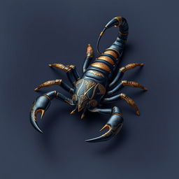 A realistic and playful representation of the Scorpio zodiac sign, featuring a beautifully detailed scorpion