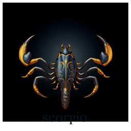 A realistic and playful representation of the Scorpio zodiac sign, featuring a beautifully detailed scorpion