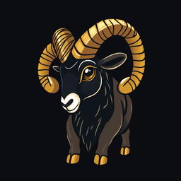 A playful yet realistic representation of the Aries zodiac sign, featuring a bold and stylized ram