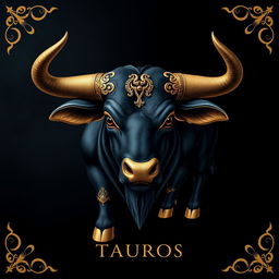 A realistic and playful representation of the Taurus zodiac sign, featuring a beautifully designed bull as the central figure