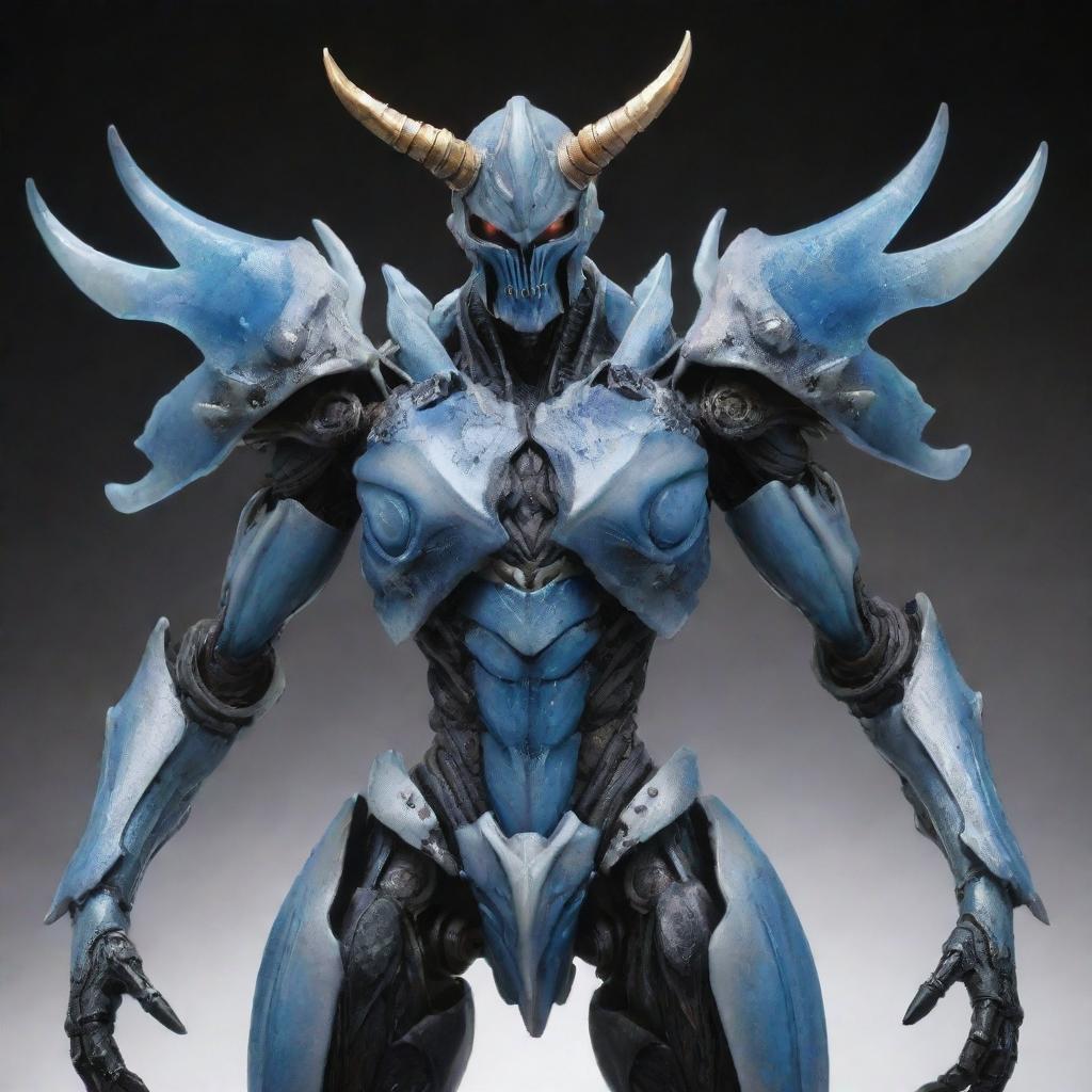 Create a highly detailed and realistic depiction of the character Cocytus from the anime series 'Overlord'. He should stand impressively, showing off his insectoid armor and icy demeanor.