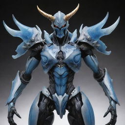 Create a highly detailed and realistic depiction of the character Cocytus from the anime series 'Overlord'. He should stand impressively, showing off his insectoid armor and icy demeanor.