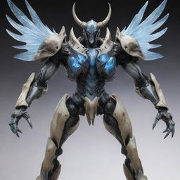 Create a highly detailed and realistic depiction of the character Cocytus from the anime series 'Overlord'. He should stand impressively, showing off his insectoid armor and icy demeanor.