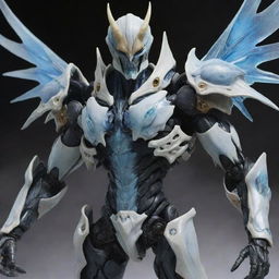 Create a highly detailed and realistic depiction of the character Cocytus from the anime series 'Overlord'. He should stand impressively, showing off his insectoid armor and icy demeanor.