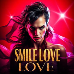 Design a book cover for 'Smile Love' that embodies the dramatic and glamorous essence of iconic pop divas