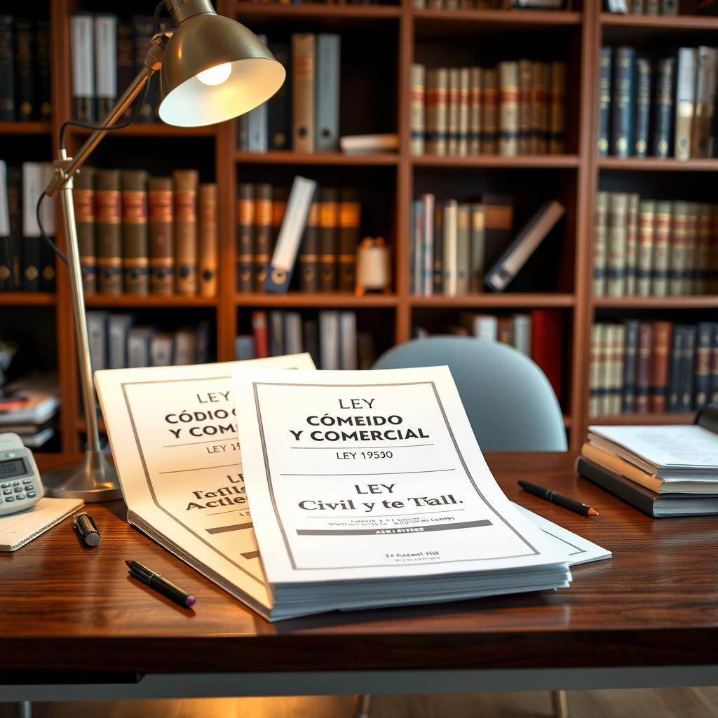 A well-organized accounting studio desk, showcasing key legal documents prominently displayed