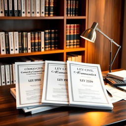 A well-organized accounting studio desk, showcasing key legal documents prominently displayed