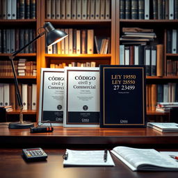 A well-organized accounting studio desk, showcasing key legal documents prominently displayed