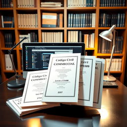 A well-organized accounting studio desk, showcasing key legal documents prominently displayed