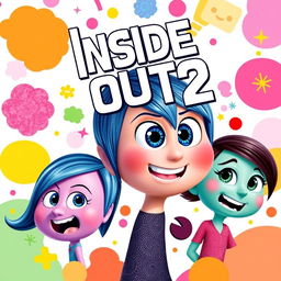 A vibrant and colorful poster for the sequel to the animated movie "Inside Out 2"