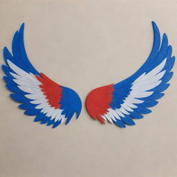 A Disney style Lunod with two unique wings - the left wing in vibrant blue, while the right wing is a striking red