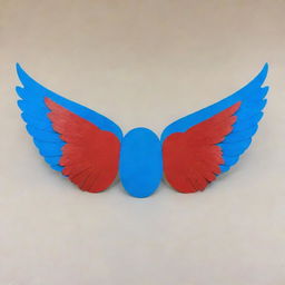 A Disney style Lunod with two unique wings - the left wing in vibrant blue, while the right wing is a striking red