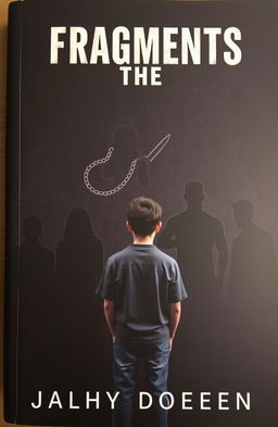 A book cover featuring a high school boy standing and facing a textured black wall