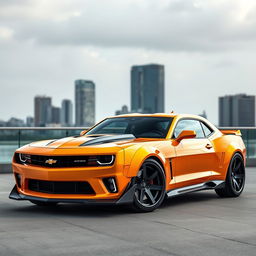 A striking 1968 Chevrolet Camaro RS reimagined as a supercar with an exotic fusion of widebody style and a futuristic BMW avant-garde aesthetic