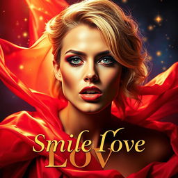 A book cover for 'Smile Love', inspired by iconic pop diva album covers