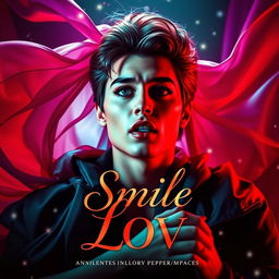 A stunning book cover for 'Smile Love', reflecting the essence of iconic pop diva album covers