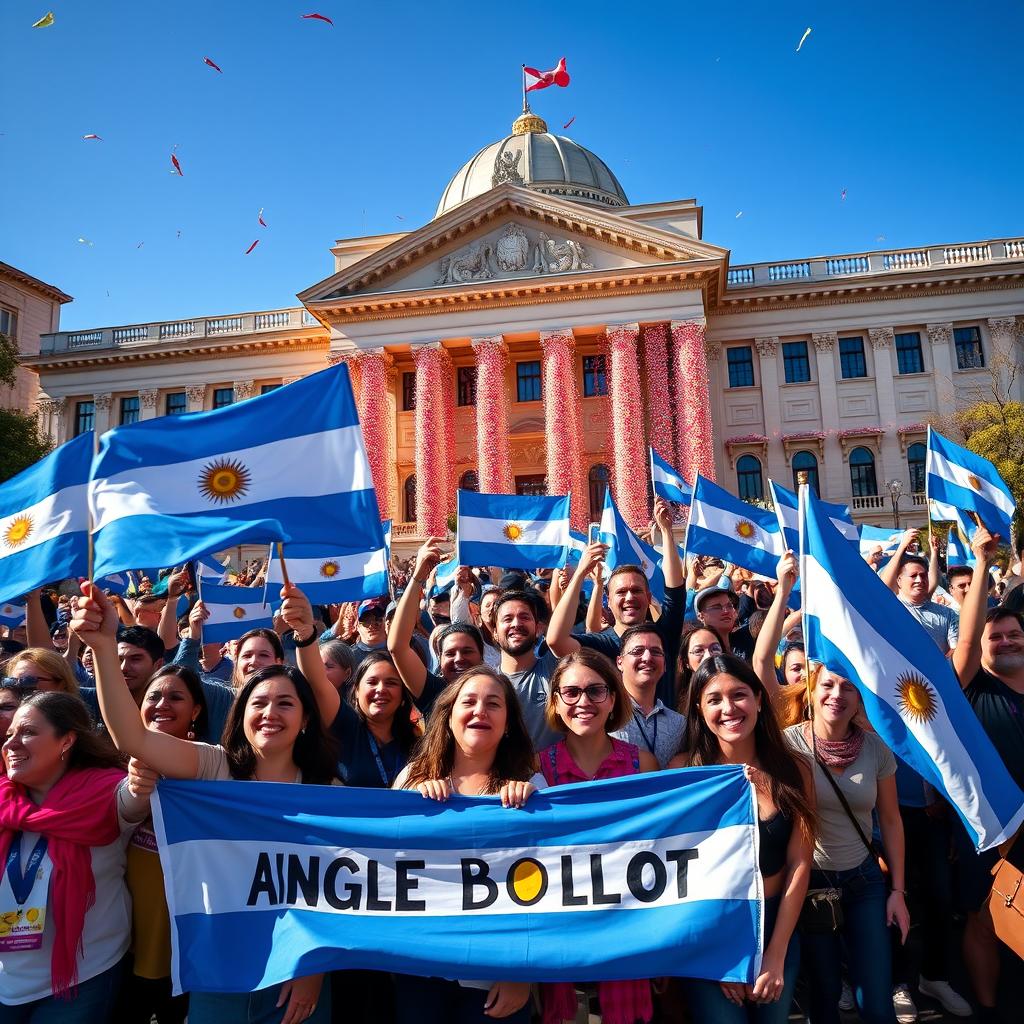 A lively demonstration in Argentina celebrating the approval of the single ballot law