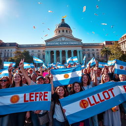 A lively demonstration in Argentina celebrating the approval of the single ballot law