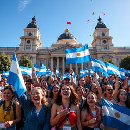 A lively demonstration in Argentina celebrating the approval of the single ballot law