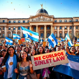 A lively demonstration in Argentina celebrating the approval of the single ballot law