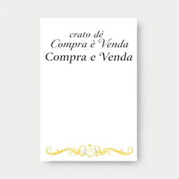 A professional and elegant cover design for a purchase and sale contract