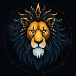 A playful yet realistic representation of the Leo zodiac sign, showcasing a majestic lion as the central figure