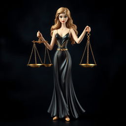 A playful yet realistic depiction of the Libra zodiac sign, featuring a stylish figure of a graceful lady holding a pair of elegant scales