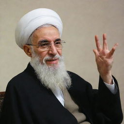 A dignified individual embodying qualities of leadership and authority, poised to succeed Ayatollah Khamenei in Iran.