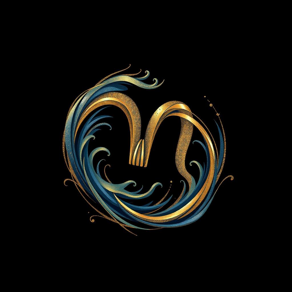 A playful and luxurious representation of the Aquarius zodiac sign