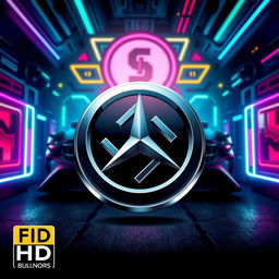 A stylized representation of the Mercedes-Benz logo juxtaposed with the Nazi emblem, set in a dynamic gaming environment