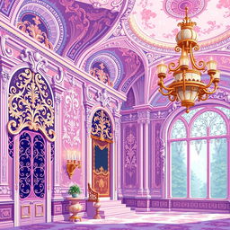 A beautiful 32x32 pixel art illustration depicting rococo architecture and design elements