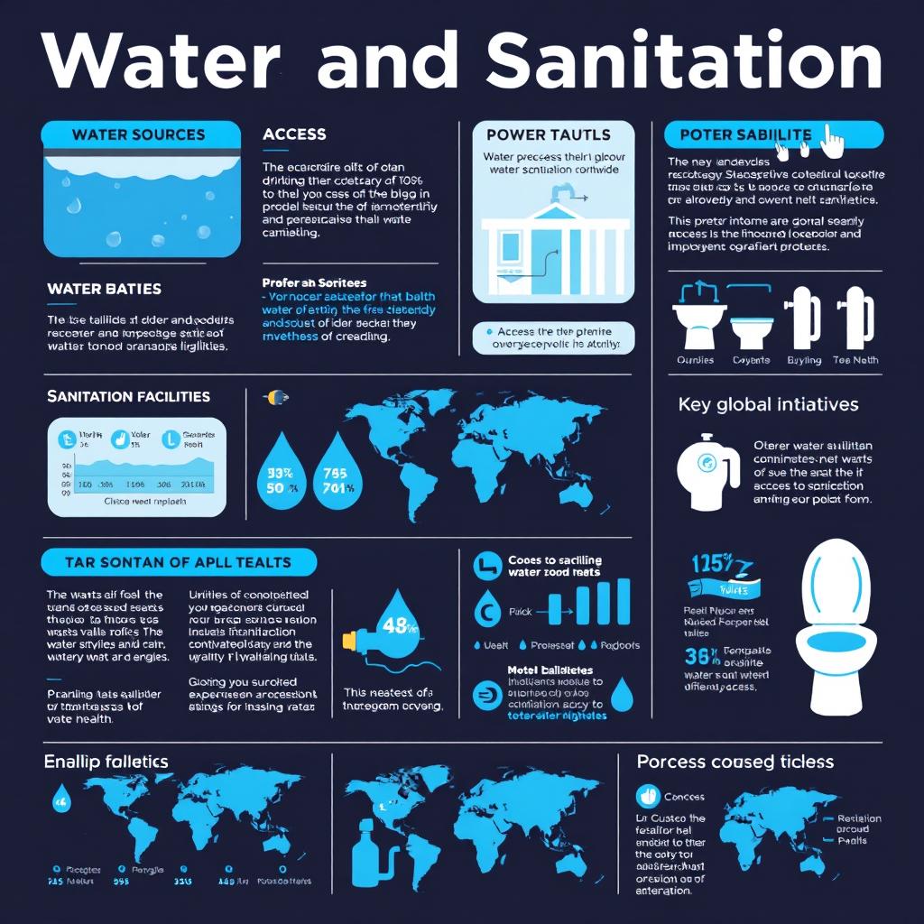 An informative infographic illustrating the importance of water and sanitation