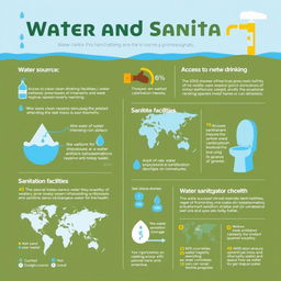 An informative infographic illustrating the importance of water and sanitation