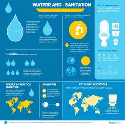 An informative infographic illustrating the importance of water and sanitation