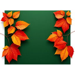 A beautifully detailed wallpaper design featuring large autumn leaves artfully arranged on the sides of the wallpaper