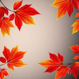 A beautifully designed wallpaper featuring large, multi-colored maple autumn leaves gracefully framing the sides