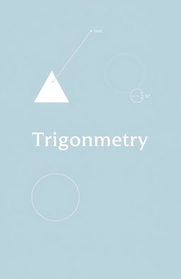 Minimalistic cover design for a trigonometry textbook, featuring clean lines and a simple layout