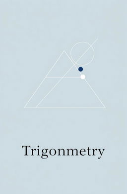 Minimalistic cover design for a trigonometry textbook, featuring clean lines and a simple layout