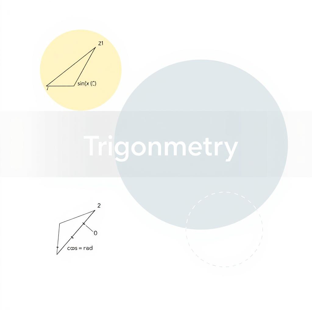 Minimalistic cover design for a trigonometry textbook, featuring clean lines and a simple layout