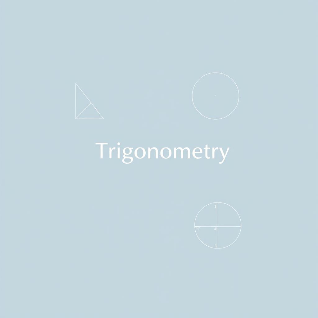 Minimalistic cover design for a trigonometry textbook, featuring clean lines and a simple layout