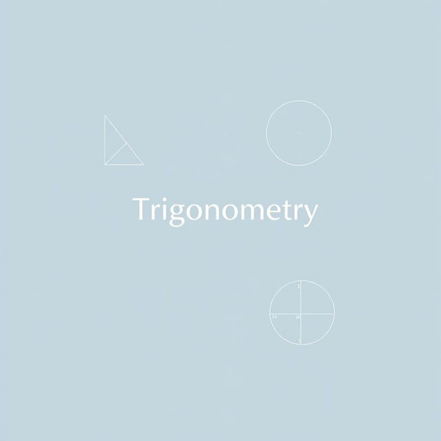 Minimalistic cover design for a trigonometry textbook, featuring clean lines and a simple layout