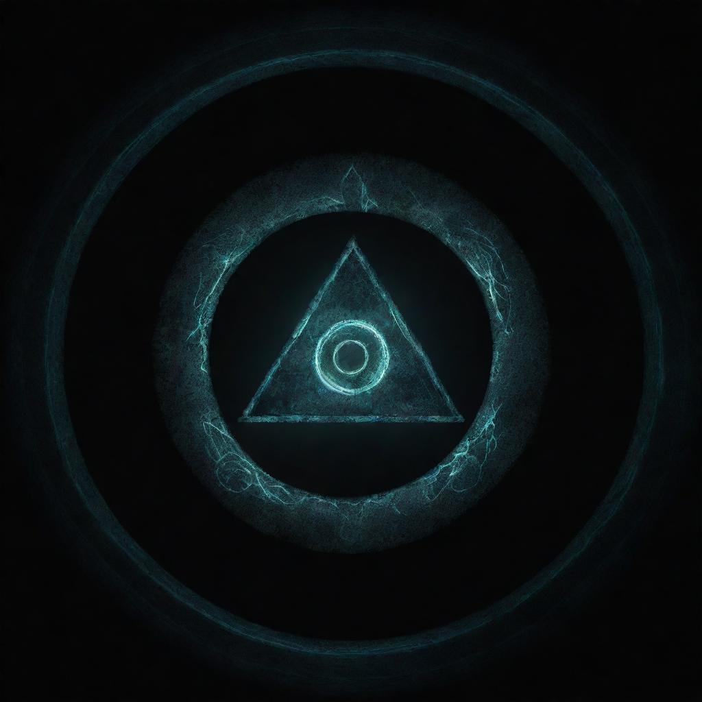 Abstract portrayal of mysterious and cryptic symbols, glowing with an aura of mystery in a dark setting.