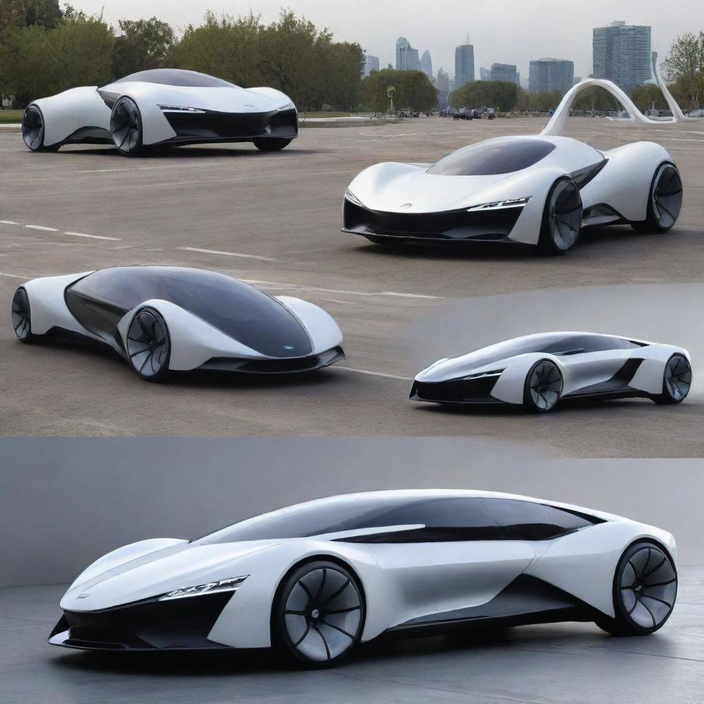 Futuristic vehicles 200 years from now displaying advanced technology and groundbreaking designs