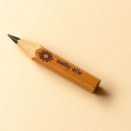 A beautifully crafted wooden pencil lying on a sheet of rough texture paper