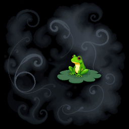 A delightful pixel art representation of a green frog, sized 32x32 pixels, set against a black background