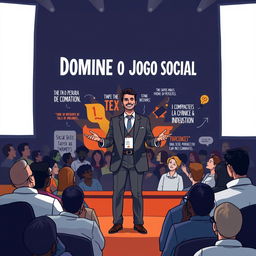 An inspirational image illustrating the theme 'Domine o Jogo Social: Como o Desenvolvimento Pessoal e Comportamental Pode Transformar Sua Vida