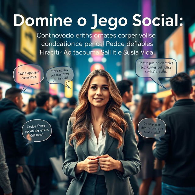 An empowering image themed 'Domine o Jogo Social: Como o Desenvolvimento Pessoal e Comportamental Pode Transformar Sua Vida